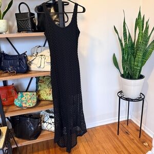 Xhilaration | Black High Low Crochet Dress